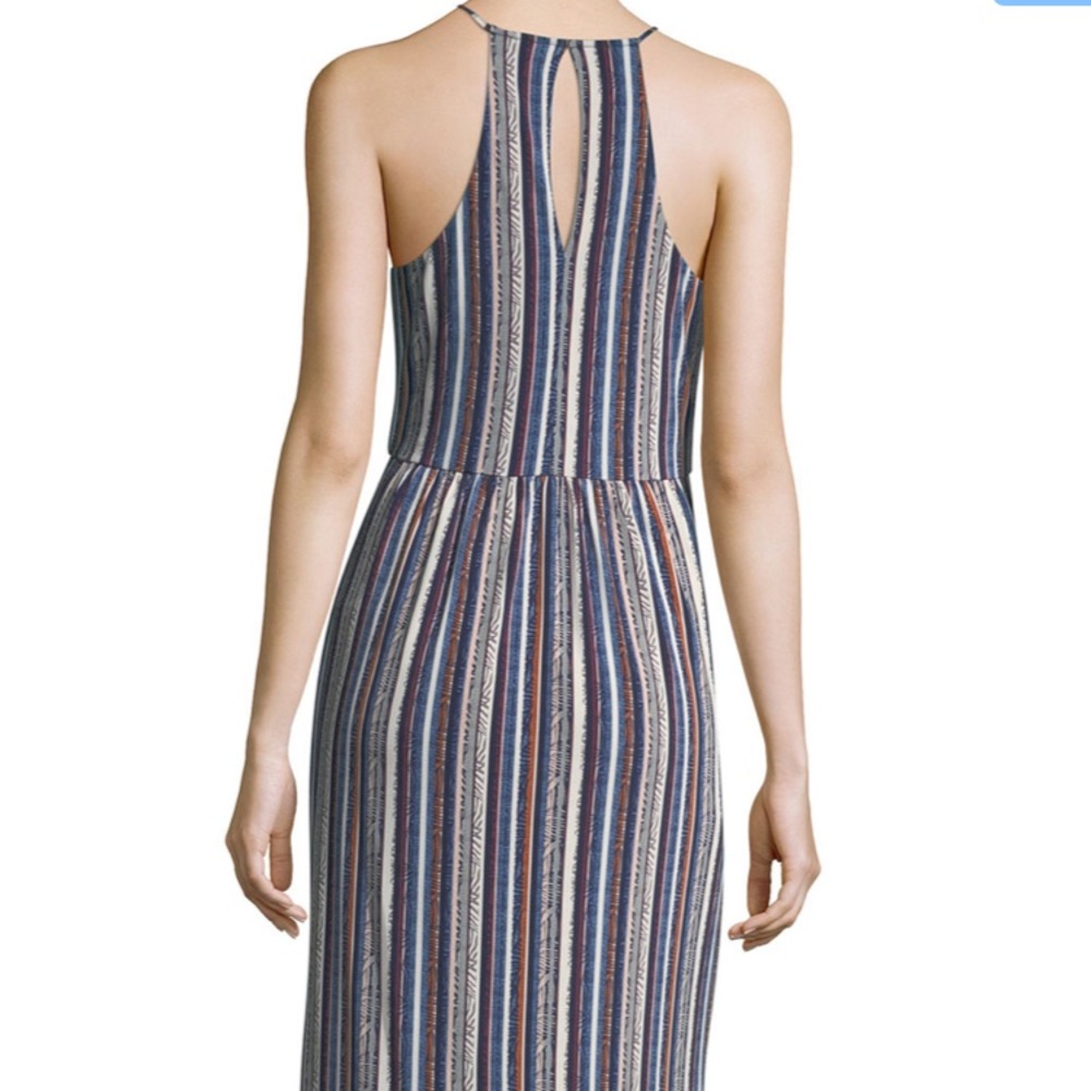 BCBGeneration Striped Midi Dress w/ Pockets - Picture 2 of 4